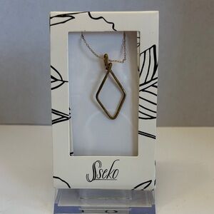 Sseko Gold African Geometric Necklace